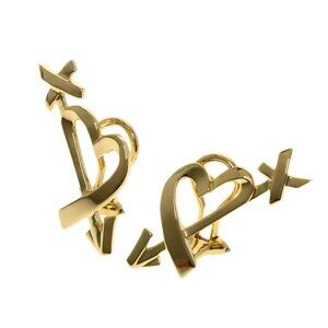 TIFFANY 18k Yellow Heart Earrings